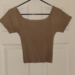 Large stretchy brown crop top from Active USA